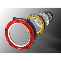 DBK Special Parts (Ducabike) EVO LED Dual Color Clear Wet Clutch Cover for the Ducati Panigale / Streetfighter / Multistrada / Diavel V4 DBK Special Parts (Ducabike) EVO LED Dual Color Clear Wet Clutch Cover for the Ducati Panigale / Streetfighter / Multistrada / Diavel V4